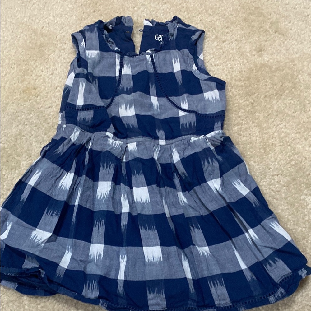 OshKosh B'gosh Blue and White Pleated Sundress